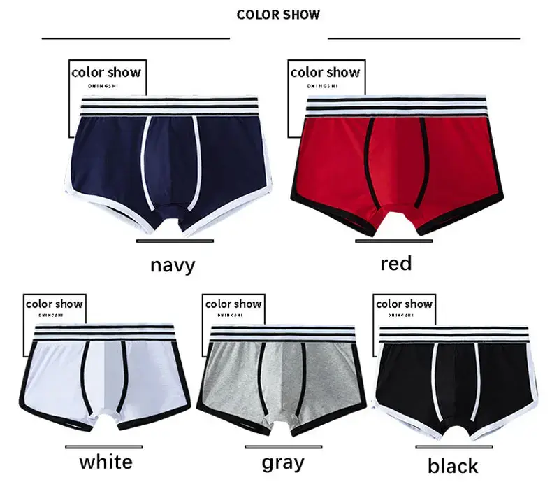 Men Soft Underpants Trunks Cotton High Quality Underwear U Convex Pouch Panties Cueca Mid Waist Breathable Boxer Shorts Homme — image 2