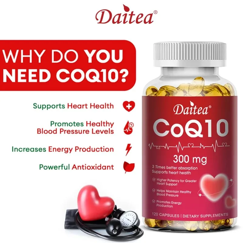 Sinusuportahan ng Coenzyme Q10 - 300 Mg ang Energy Cognitive Ability at Heart Brain and Cell Health Antioxidant Nagpapabuti ng Kalidad ng Pagtulog — image 2