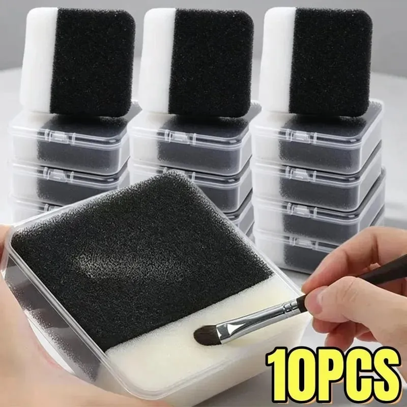 Portable Makeup Brush Cleaner Sponge Easy-use Dry Eye Shadow Wash Beauty Tools Brushes Cleaning Box Sponge Puff Cleaner Women — image 2