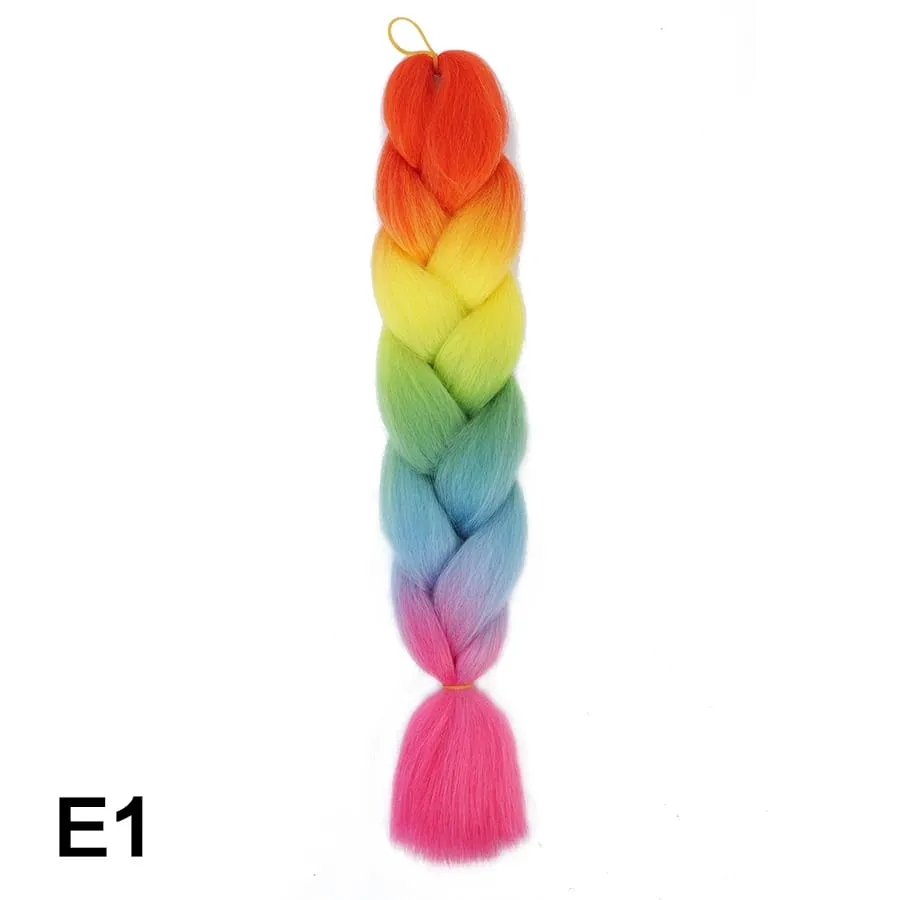 24 Inch Synthetic Jumbo Braid Pure And Ombre Braiding Hair Extensions For Women DIY Jumbo Hair Braids Black Green Gray Brown — image 66
