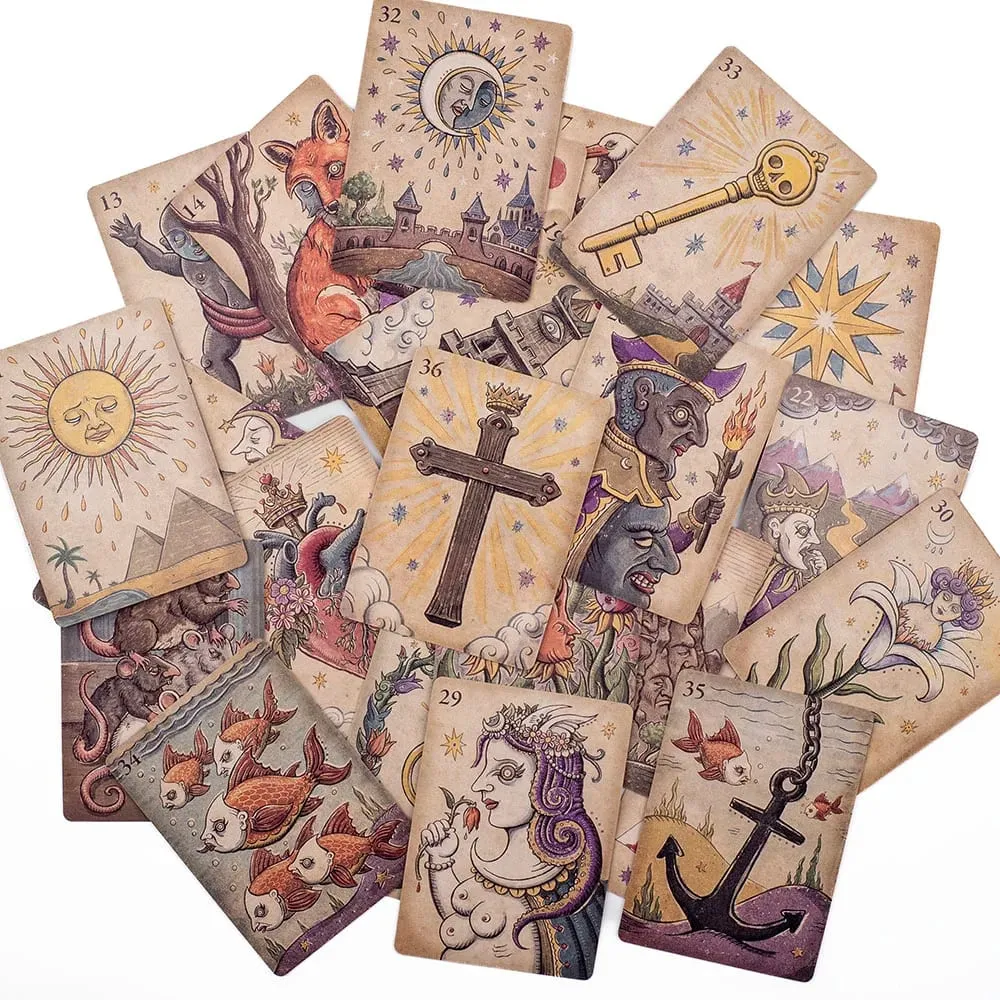 Lenormand Della Luna Tarot Talia 36 Sztuk Wróżenie Los Tarot Karty Wyroczni Party Rozrywka Karty Do Gry Planszowej 7.3*10.2 cm