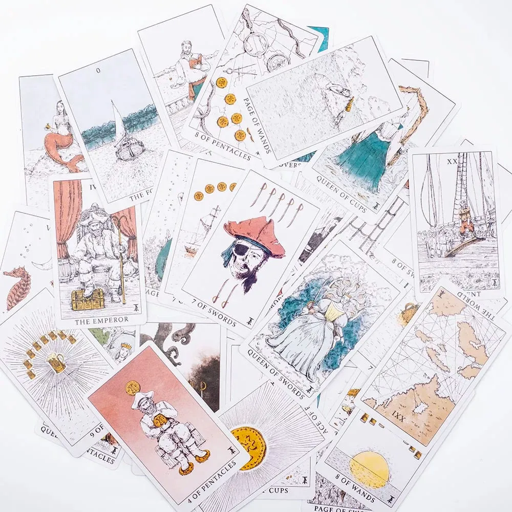 Ocean Themed Tempest Tarot Deck 78 Card Divination Set 10.4*6.1cm Beautifully Designed for Board Games and Tarot Reading — image 6
