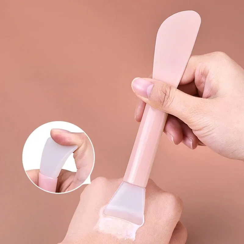 Dual-use DIY Mud Film Brushes Knife Type Flat Head Silicone Plastic Facial Mask Brushes Silicone Film Adjusting Rod Beauty Tools — image 2
