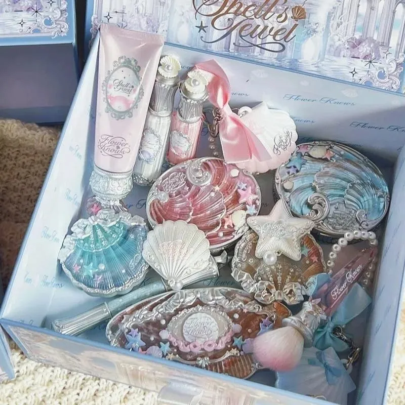 Flower Knows Make Up Sets Cosmetics Full Set Shells Pearl Eyeshadow Lip Gloss Blushes For Cheek Highlighter Gift Box Makeup Kit — image 3