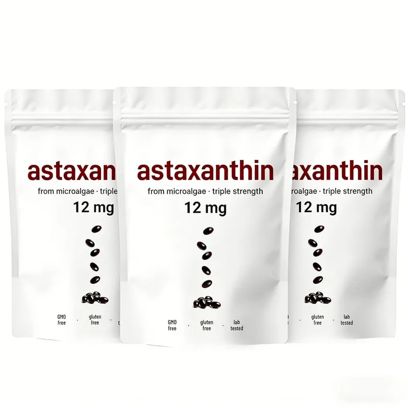 Astaxanthin 12mg Softgels - Hỗ trợ chống oxy hóa hàng ngày Không chứa gluten Không chứa gluten 120 viên dành cho người lớn — image 8