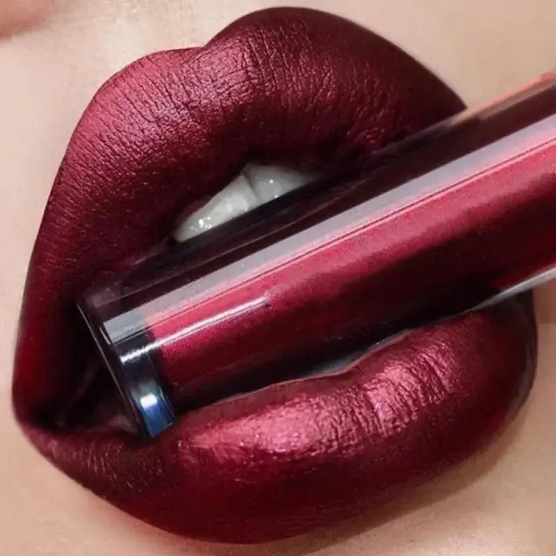 Metallic Matte Liquid Lipstick Waterproof Long Lasting Non-Stick Cup Matte Shimmer Glitter Lip Gloss Women Lips Makeup 12 Colors — image 1