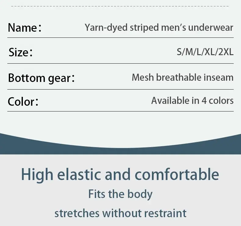 4 stycken boxerunderkläder för män Mjuka, ventilerande och bekväma herrbyxor Randig Trendig personlighet Casual lösa boxershorts