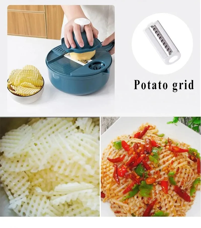 New 7/9 in 1 Vegetable Cutter Multi-Functional Potatoes Manually Cut Shred Slicer Grater Kitchenware Acceesories Tools — image 7