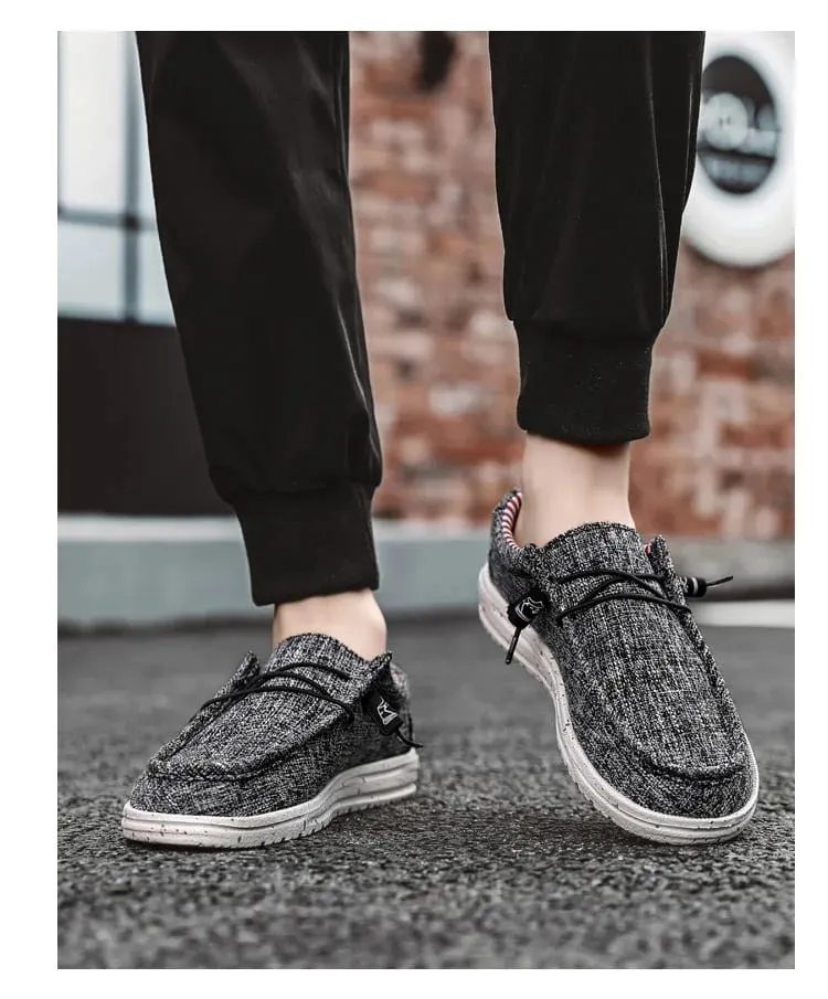 Men Casual Shoes Slip on Denim-blue Canvas Loafers Comfortable Walking Flats for Man Dude Non Slip Soft Sneakers Summer — image 8