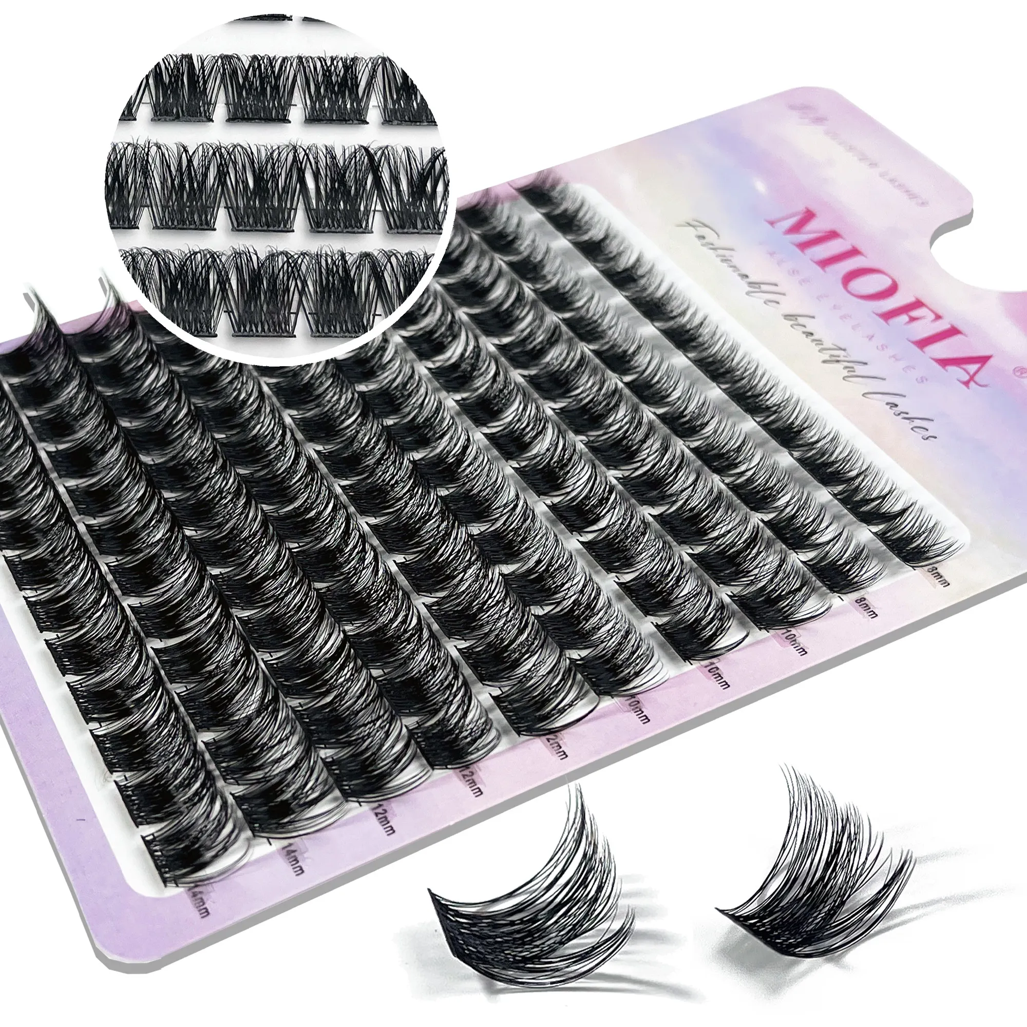 10 Rows 3D Faux Mink Cluster False Eyelashes Cat Eye Lashes Natural Thick Segmented Lashes DIY Eyelash Extensions Makeup Lashes