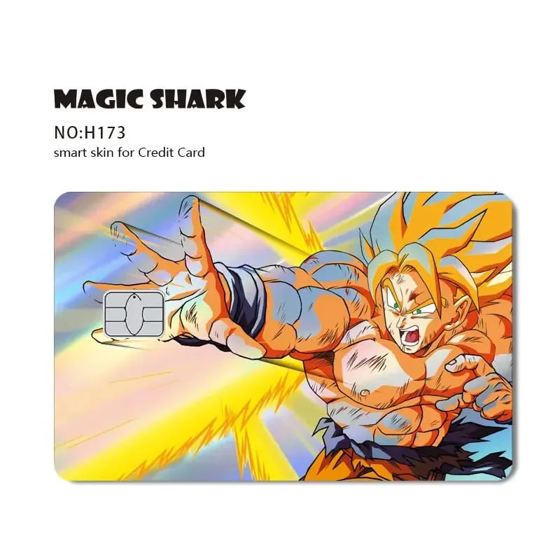 Magic Shark Goku Vegeta Cool Shinny Holographic Laser Credit Debit Card Sticker Film Front Skin Cover — image 14