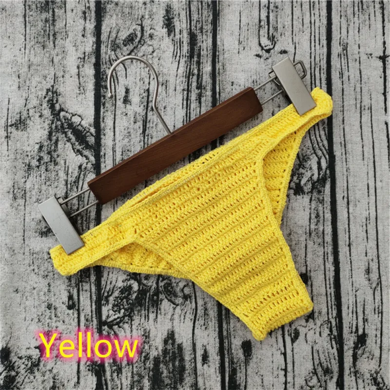 Hot Men Women Breathable Underwear Hand Crochet Low Rise Gstring Swimming Sunbathing Thong Sissy Panties Трусы Мужские
