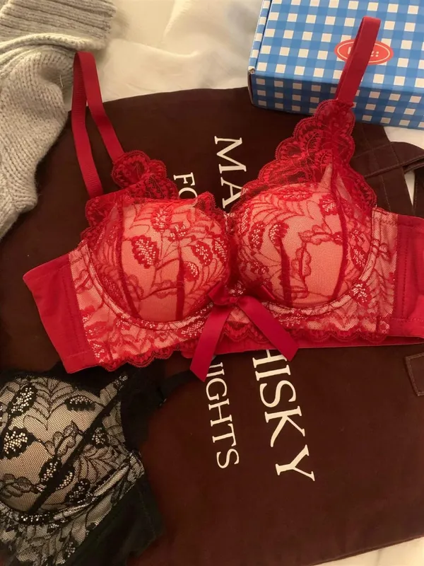 ホット販売ワイヤレスレースブラジャー女性スモールバスト厚いパッド入りプッシュアップリフト抗たるみサイドサポートセクシーなランジェリー 32‑38 AB — image 17