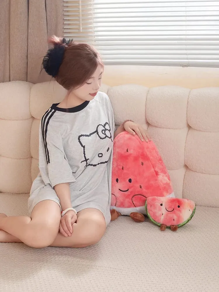 Oreiller en peluche en forme de tranche de pastèque, 23/45cm, visage souriant, mignon, triangulaire, Fruit rouge, coussin avec jambes, décoration en peluche, cadeau — image 10