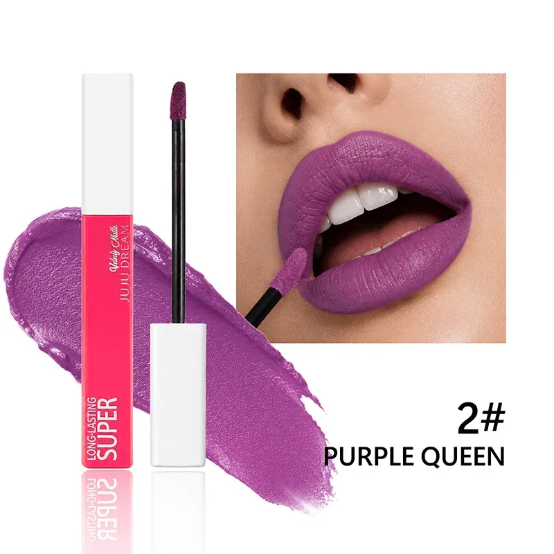 Matte Liquid Lipstick Purple Long Lasting Waterproof Velvet Lip Gloss