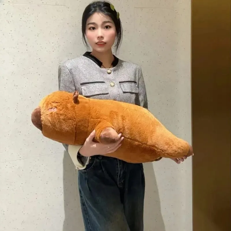 Kawaii Kapibara Peluş Yastık Uzun Vücut Yumuşak Dolması Hayvan Doll Sevimli Sevimli Yastık çekyat Uyku Şekerleme Ev Dekor — image 6