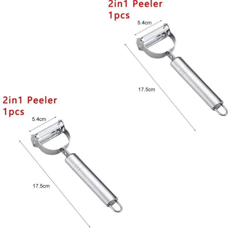 2/4 In 1 Rotary Peeler Multiple-Function Vegetable Fruit Potato Peeler Stainless Steel Peeler Home Kitchen Article Durable — image 12