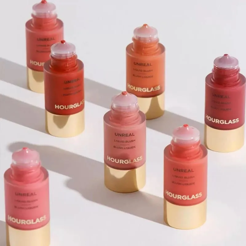 Hourglass Unreal Nude Liquid Texture Powder Blusher Full Clear Color Cheek Fluidity Easy Push Away Create Natural Woman Makeup