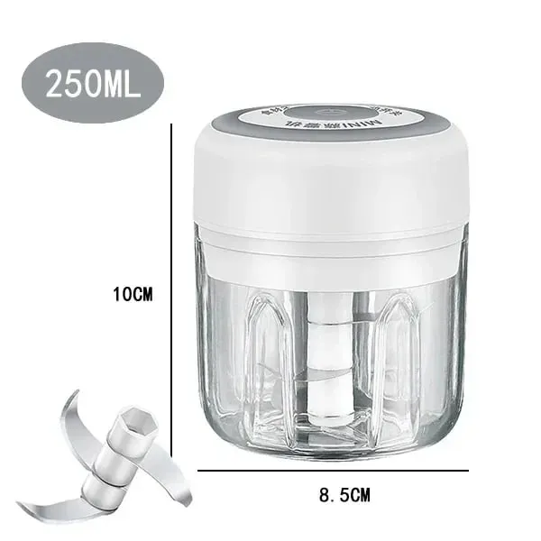250/100ML Garlic Mincer USB Charging Powerful Mini Electric Garlic Chopper Portable Garlic Crusher Kitchen Food Chopper Unisex — image 14
