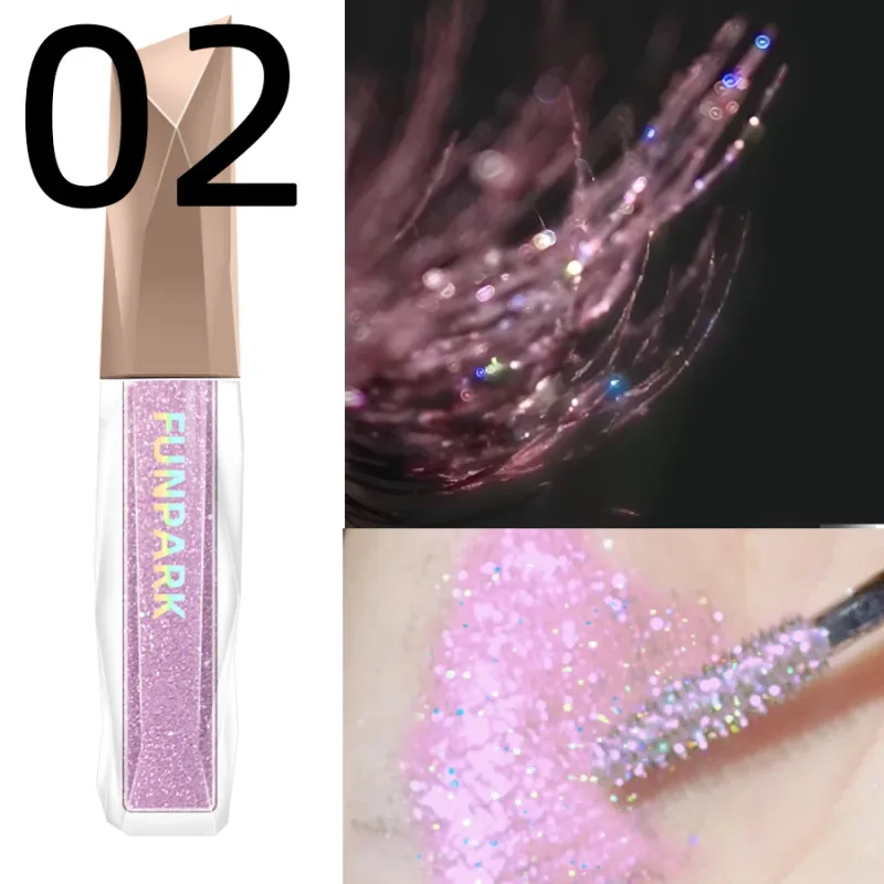 1pc Waterproof Diamond Shine Volume Curl Mascara-Glitter Snow Effect for Eye Lash Makeup Women's Cosmetic Smudge-proof Mascara