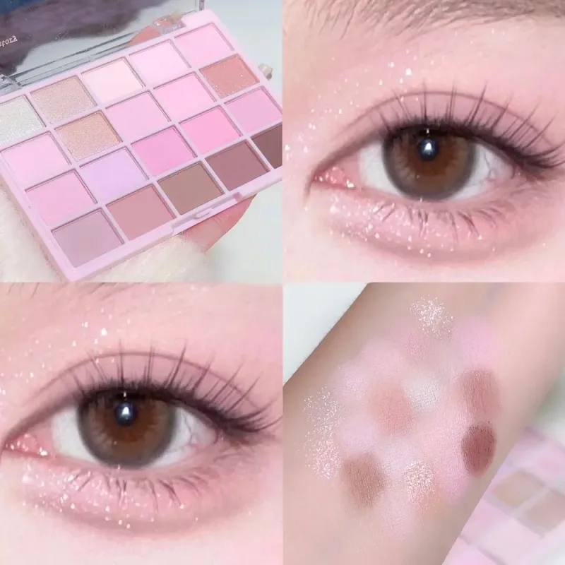 20-Color Warm Eyeshadow Palette – Romantic Smoky & Rose Tones Matte & Glitter High-Pigment Smudge-Proof Beauty Makeup — image 5