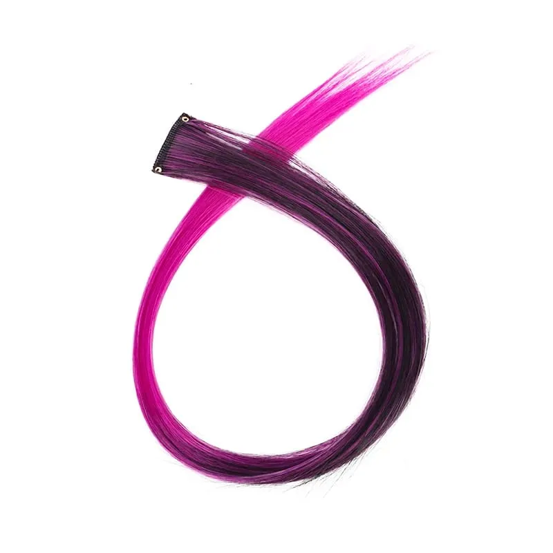 22Inch Synthetic Long Straight Clip In Hair Extensions High Temperature Hairpieces Rainbow Colors Hair Accessories for Women — image 27