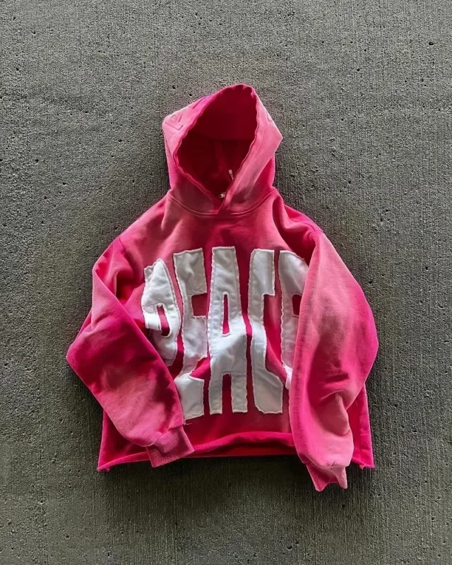 Harajuku Plum Tree Embroidered Oversized Pink Zipper Hoodies For Men and Women Y2K New Gothic Fashion Retro Street Sweatshirts — image 8