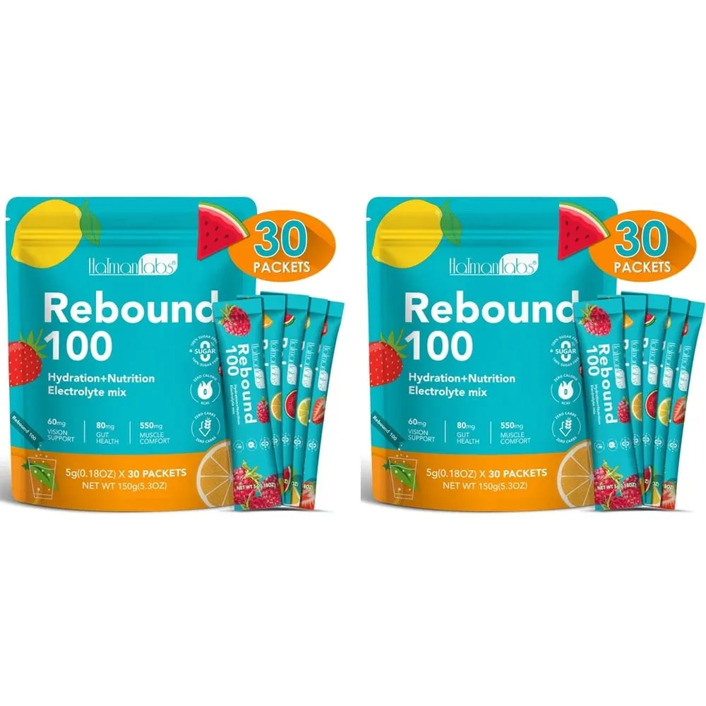 Rebound 100 elektrolytpoeder voor hydratatie Spiercomfort met nul suiker en calorieën Energiedrankmix voor trainingen 30 stuks — image 8