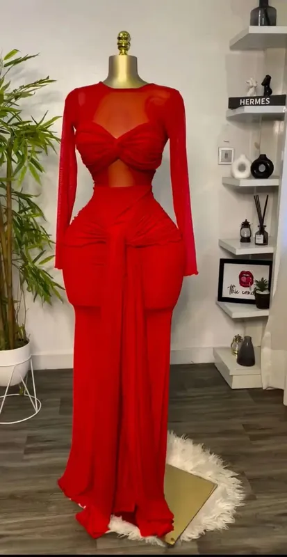 CM.YAYA Women Mesh See Though Long Sleeve Maxi Bowknot Long Dress 2025 Evening Sexy Club Party Evening High Street Dresses — image 6