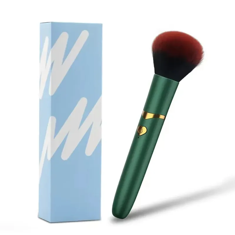 Penna per trucco Doppia testa vibratore Spazzola morbida Pettine Fagioli Micro vibrazione ad alta frequenza Stimolazione profonda Orgasmo del punto G Giocattolo del sesso femminile
