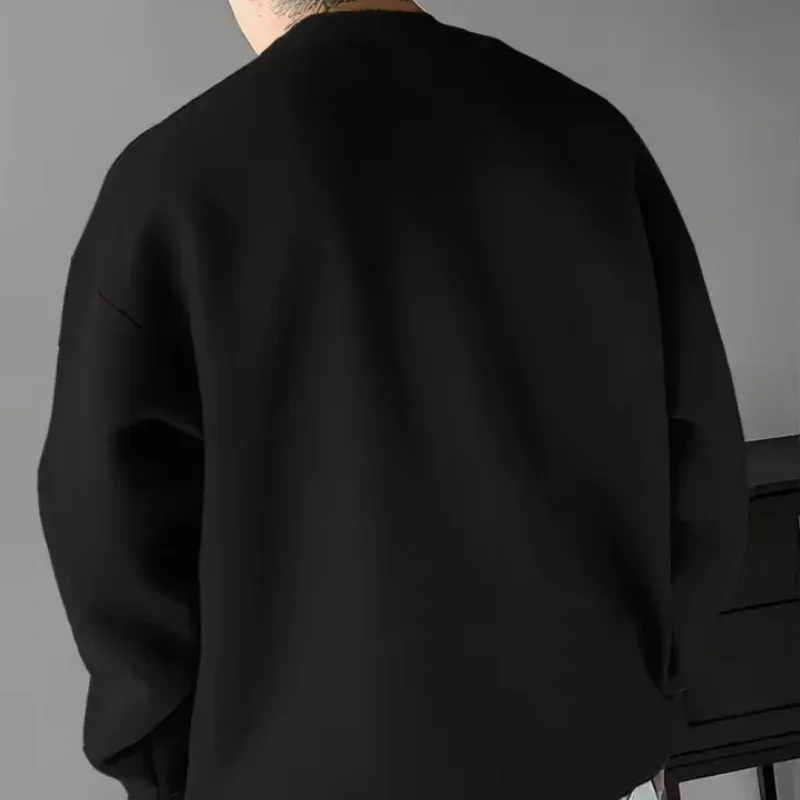 Baju peluh leher bulat lelaki baharu untuk Musim Bunga dan Musim Luruh 2026 adalah kasual dan selesa dengan cetakan corak huruf 3D — image 13