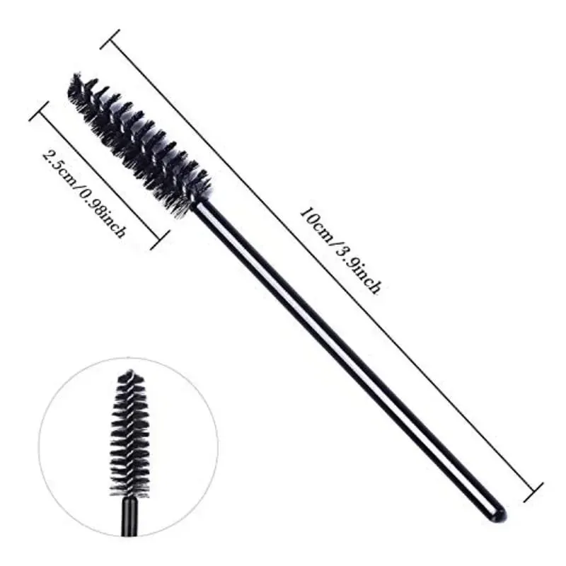 100/300Pcs Disposable Eyelash Mascara Brushes for Eye Lashes Extension Eyebrow and Makeup Lash Spoolies Wands — image 2