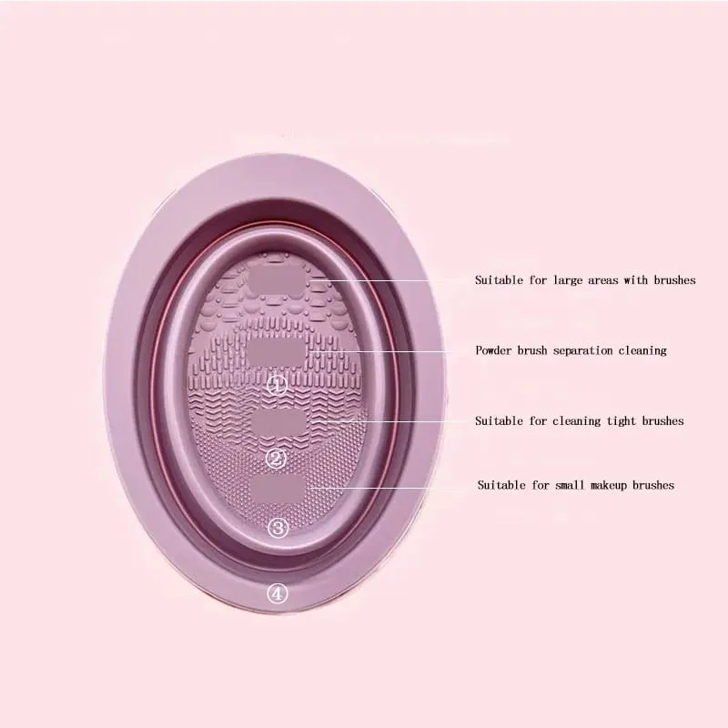 Soft Silicone Makeup Brush Cleaner Folding Powder Puff Cleaning Bowl Eyeshadow Brushes Wash Clean Mat Beauty Tools Scrubber Box — image 2