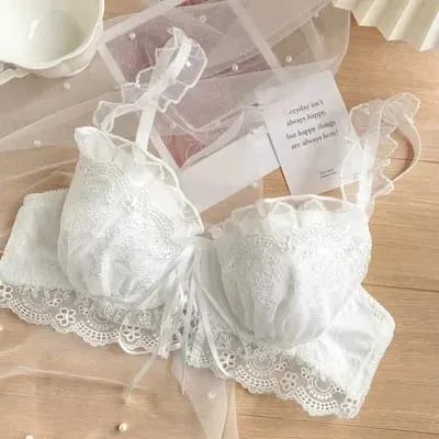 Japanese sweet underwear women's small chest pushup thin underwire adjustable bra set for girls — image 12