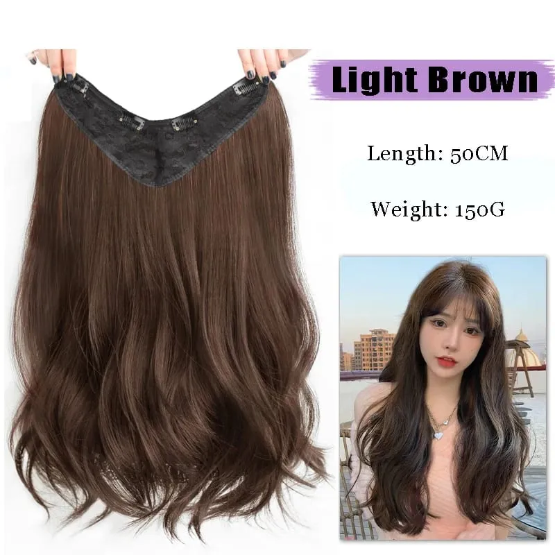Part Synthetic Clip In Hair Extension Long Thick Curly Natural Blonde Flase Hair Hairpieces For Women Heat Resistant — image 25