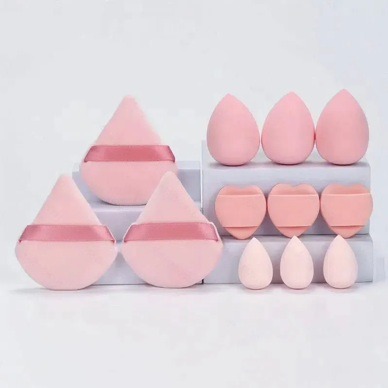 12pcs Makeup Sponge Set Essential for Beginners Cosmetic Easy to apply Puff Set Makeup Foundation Sponge