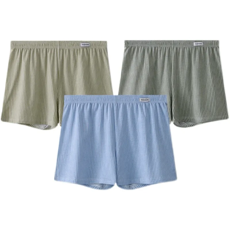 3 Pack Men's Cotton Boxer Shorts - Breathable Loose Striped 4-Corner Underwear for Youth - Versatile for Outdoor & Sports Wear — image 9
