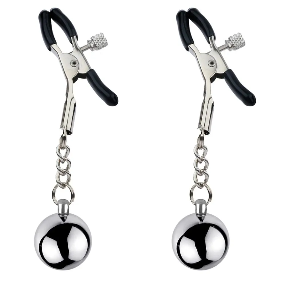 Heavy Nipple Clamp Clips Weight Slave Stimulator Metal Nipple Clips With Ball Weight Breast Bondage Restraint Sex Toy Woman — image 5
