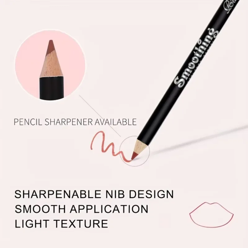 Smoothing Lip Liner Pencil Waterproof Matte Lip Contour Lipstick Long Lasting Makeup Comes With Free Pencil Sharpener — image 5