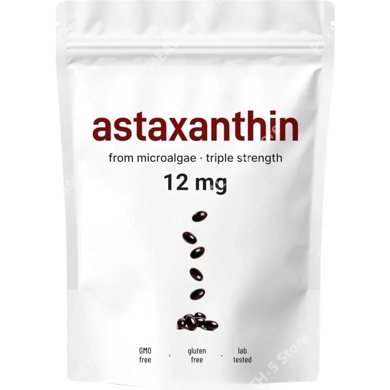 Astaxanthin 12mg Softgels - Hỗ trợ chống oxy hóa hàng ngày Không chứa gluten Không chứa gluten 120 viên dành cho người lớn