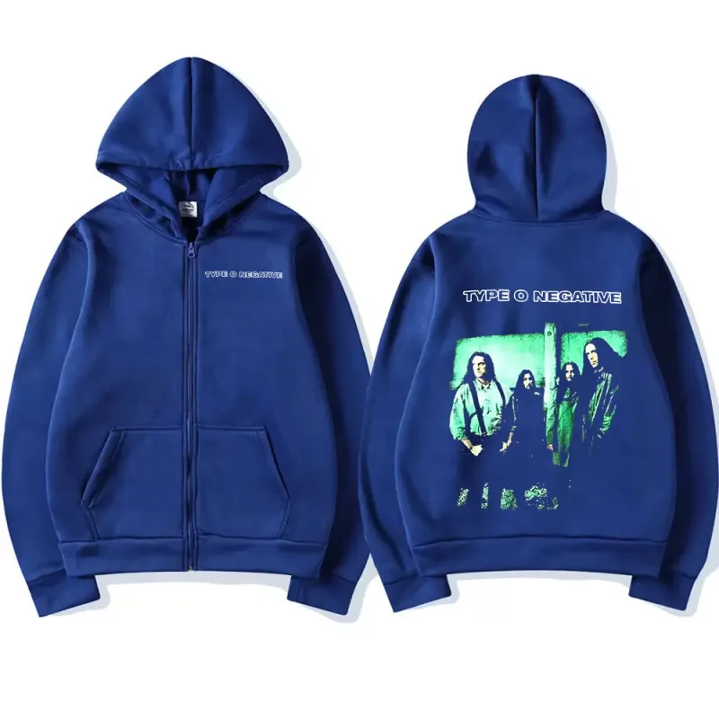Rock Band Type O Negative 1996 All You Need Is Blood Zip Up Hoodies Gothic Vintage Zipper Sweatshirts Men's Women Jackets Hoodie — image 5