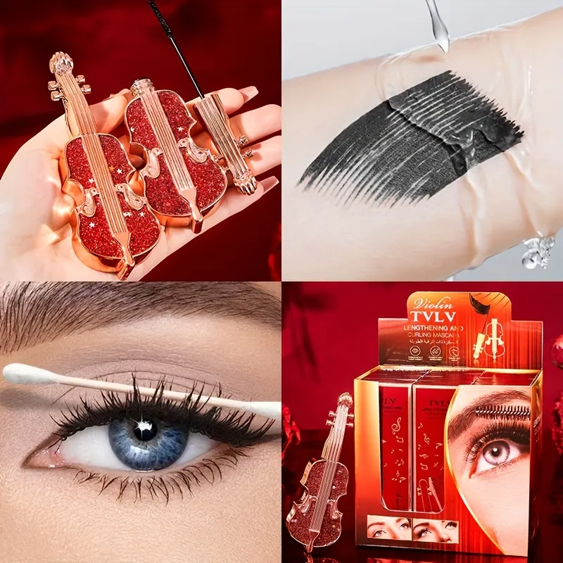Violin Lengthening Curl Styling Mascara Waterproof Slim Long Curling Fine Brush Head Very Thin Lasting No Smudging Eye Makeup — image 5