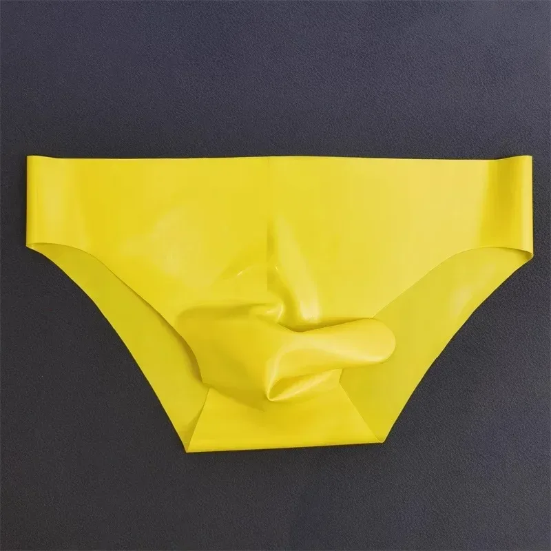 Men's Sexy Latex Sheath Underpants Seamless Rubber Briefs See-Through Male Sissy Couple Low Waist Erotic Tight Safety Panties — image 14