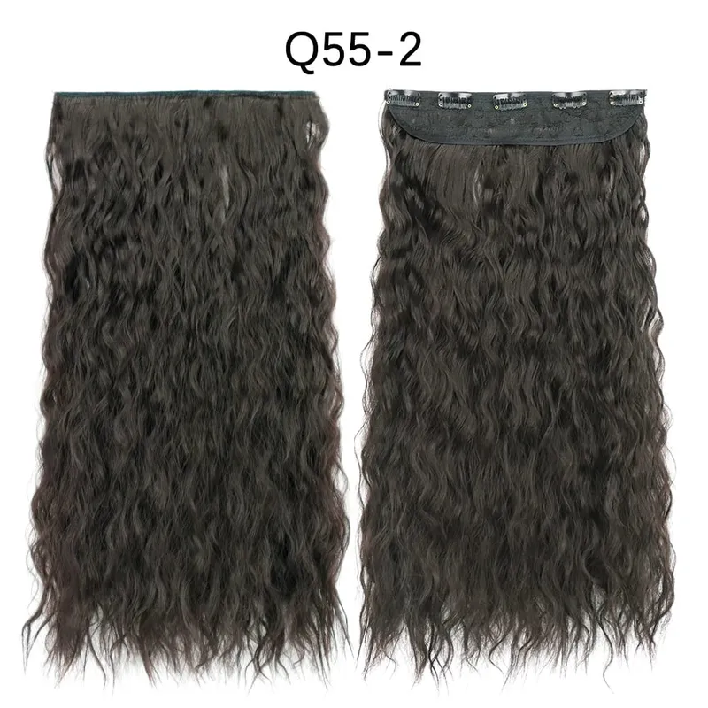 Azqueen Long Synthetic Water Wavy Clips Extension Hairpiece on 5 Clip-in Hair Ombre Brown Tail Blonde Fack Hair — image 9