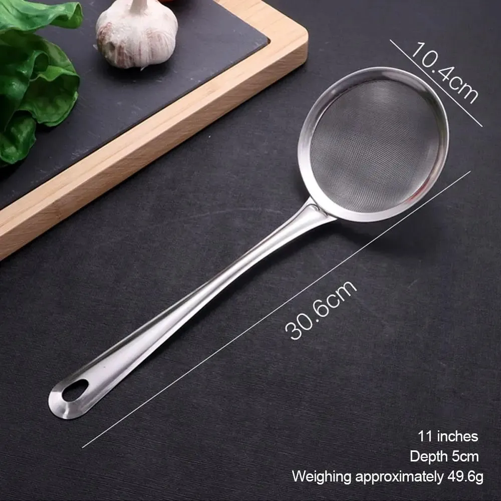Multi-functional Fine Mesh Strainers Oil Strainer Skimmer Stainless Steel Filter Spoon Oil Colander Flour Colander Sifter
