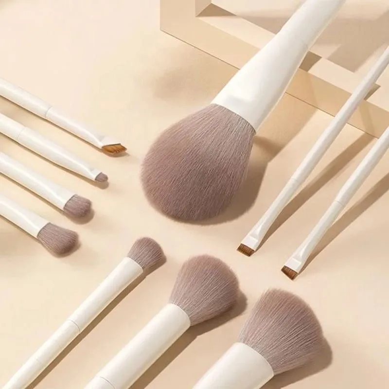 5/7/10/12pcs Professional Makeup Brushes Tools Set White Eyeshadow Eyeliner Foundation Brush Women Facial Beauty Cosmetic Tool