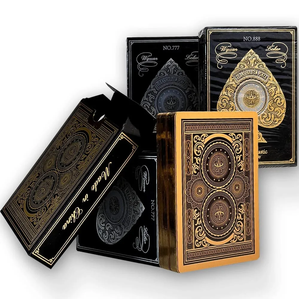 Premium Gold Edge Silver Edge Playing Cards PVC Plastic Waterproof Durable Poker Cards Large Character Deck of Cards for Parties — image 5