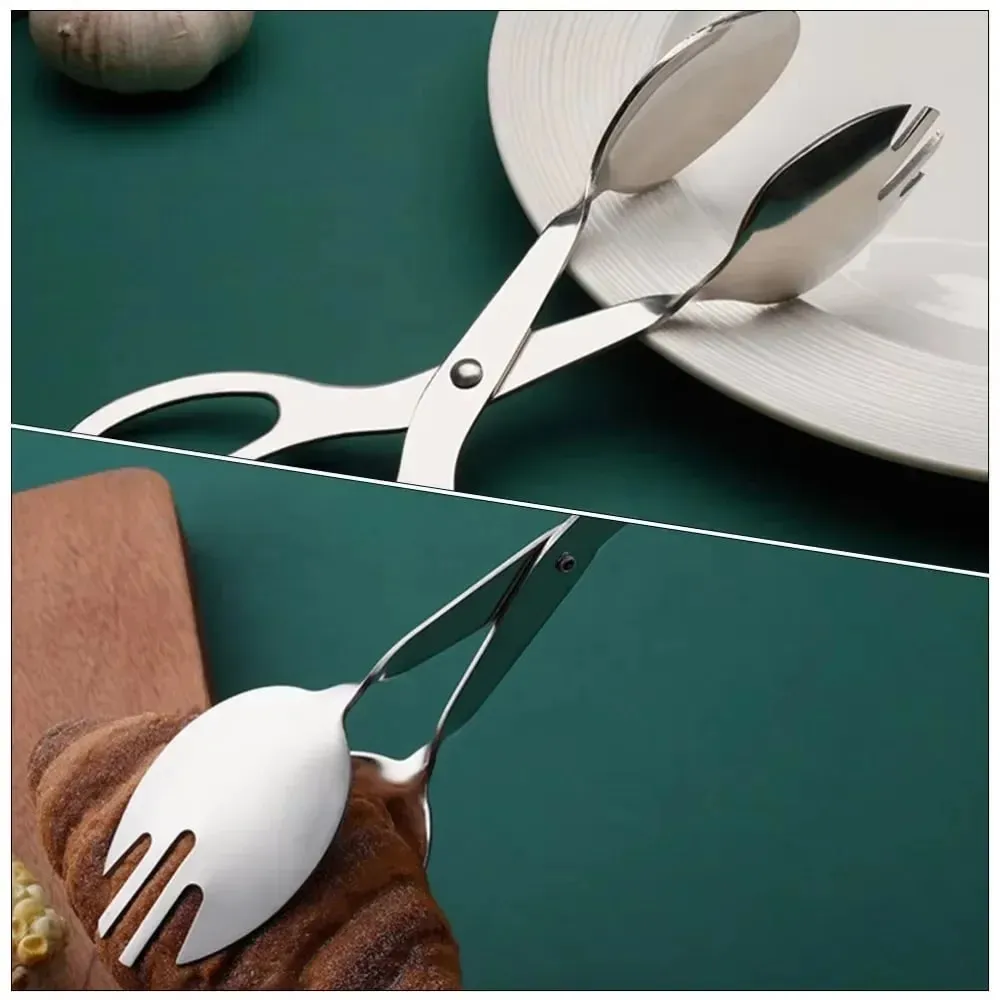 1PC Salad Dressing Food Clip Mini Cakes Bakery Supplies Heavy Duty Scissors Bread Tong Stainless Steel Steak Clamp — image 1
