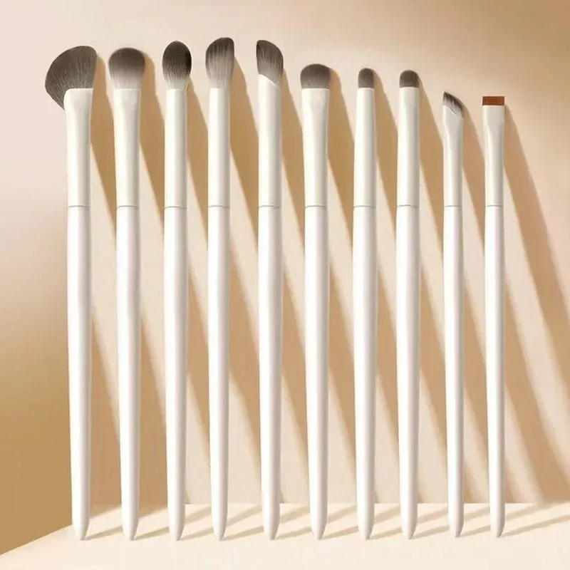 5/6/8/10pcs Natural Eye Makeup Brushes Set Detalye Eyeshadow Brush Makeup Brush White Ultra Soft Eyeshadow Eyeliner Makeup Tool — image 1