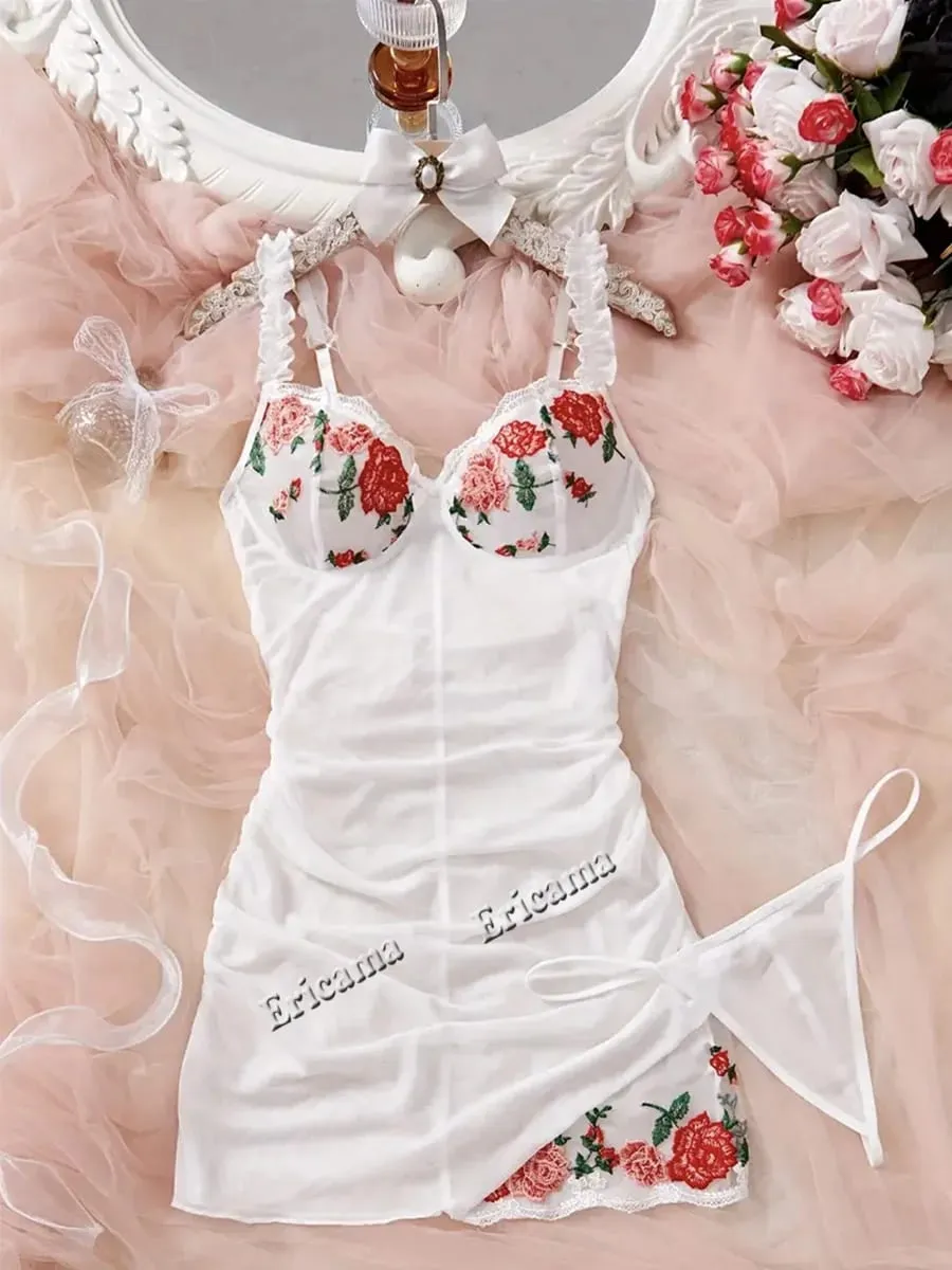 Sexy set podprsenky Průhledná krajka Erotické kostice Krajka podprsenky Sexy spodní prádlo Efektní outfit Romantické teplé spodní prádlo Sety podprsenky a kalhotek — image 4